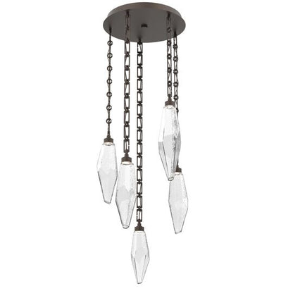 Levi Wilson Rock Crystal 19 Inch Multi Light Pendant by Hammerton Studio