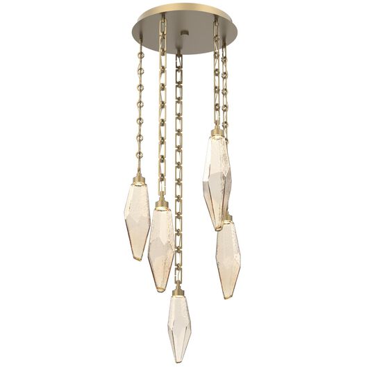Levi Wilson Rock Crystal 19 Inch Multi Light Pendant by Hammerton Studio