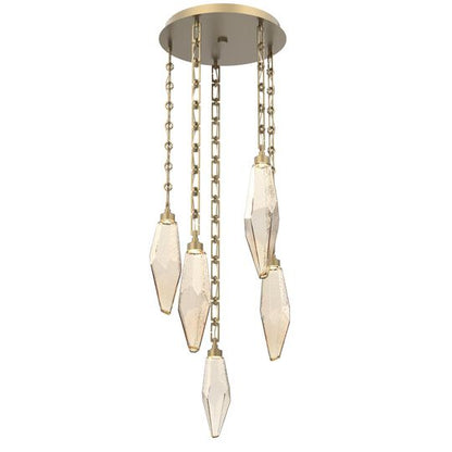 Levi Wilson Rock Crystal 19 Inch Multi Light Pendant by Hammerton Studio