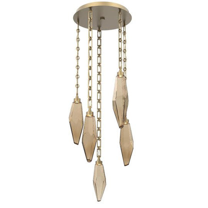 Levi Wilson Rock Crystal 19 Inch Multi Light Pendant by Hammerton Studio