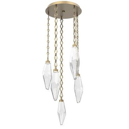 Levi Wilson Rock Crystal 19 Inch Multi Light Pendant by Hammerton Studio