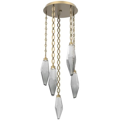 Levi Wilson Rock Crystal 19 Inch Multi Light Pendant by Hammerton Studio