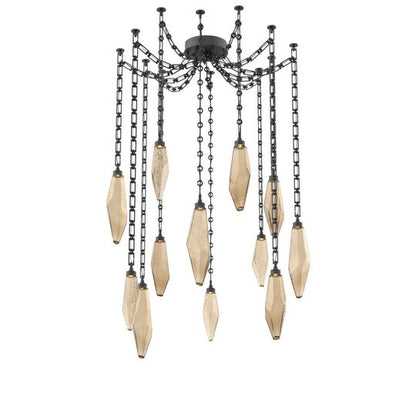 Levi Wilson Rock Crystal 14 Inch Multi Pendant Light by Hammerton Studio