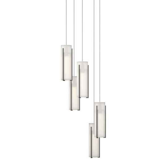 Exos Glass 14 Inch Multi Light Pendant by Hubbardton Forge