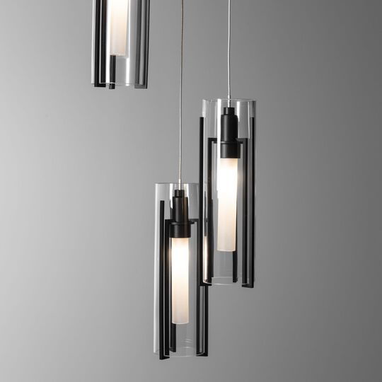Exos Glass 14 Inch Multi Light Pendant by Hubbardton Forge