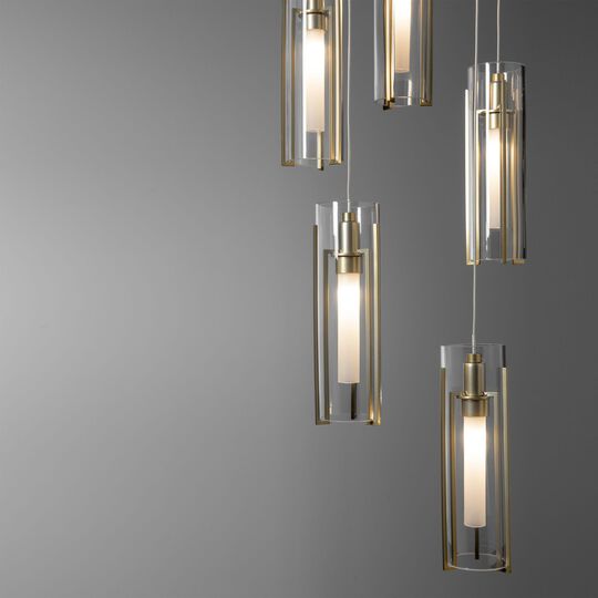 Exos Glass 14 Inch Multi Light Pendant by Hubbardton Forge