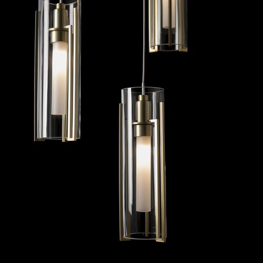 Exos Glass 14 Inch Multi Light Pendant by Hubbardton Forge