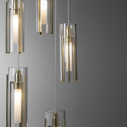 Exos Glass 14 Inch Multi Light Pendant by Hubbardton Forge