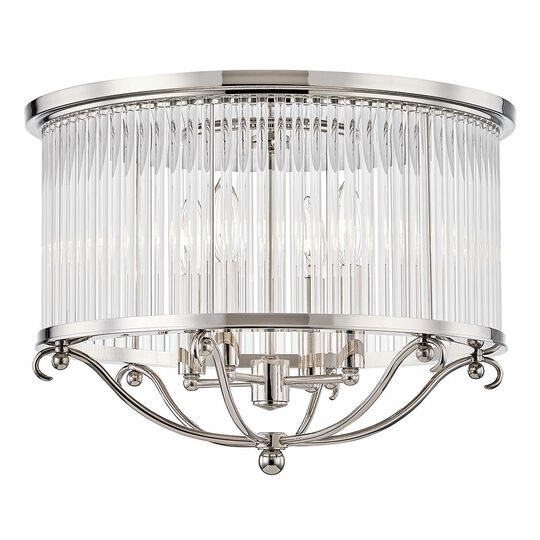 Mark D. Sikes Glass No. 1 19 Inch 4 Light Semi Flush Mount by Hudson Valley Lighting