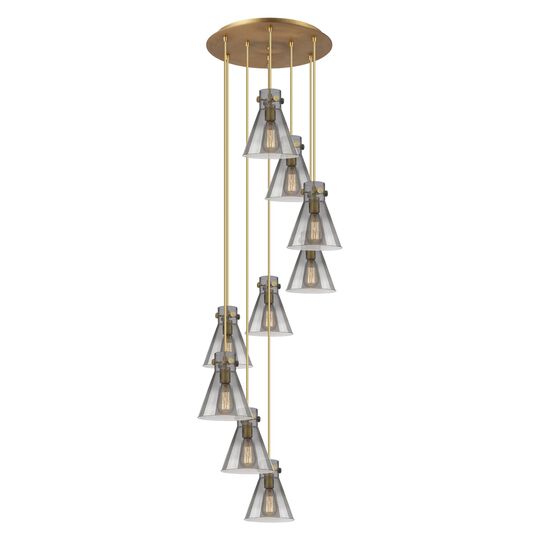 Bruno Marashlian Newton Cone 22 Inch 9 Light Multi Light Pendant by Innovations Lighting
