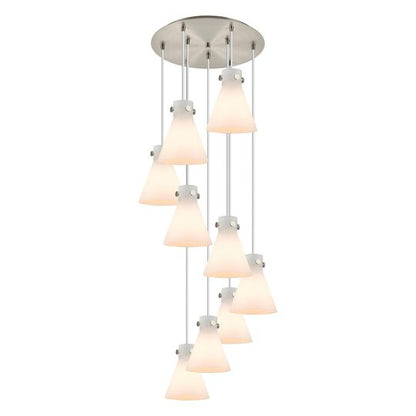 Bruno Marashlian Newton Cone 22 Inch 9 Light Multi Light Pendant by Innovations Lighting