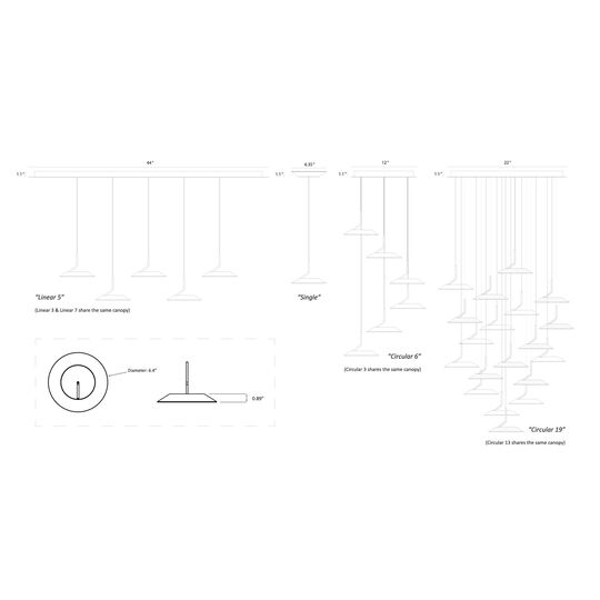 Royyo 22 Inch LED Large Pendant by Koncept
