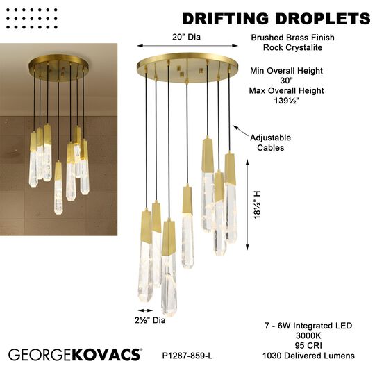Drifting Droplets Multi Light Pendant by Kovacs