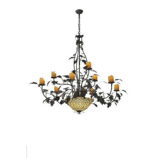 Diamond And Jewel Oak Leaf 63 Inch 9 Light Chandelier by Meyda Lighting