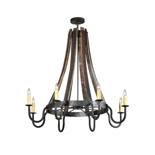 Barrel Stave 43 Inch 8 Light Chandelier by Meyda Lighting