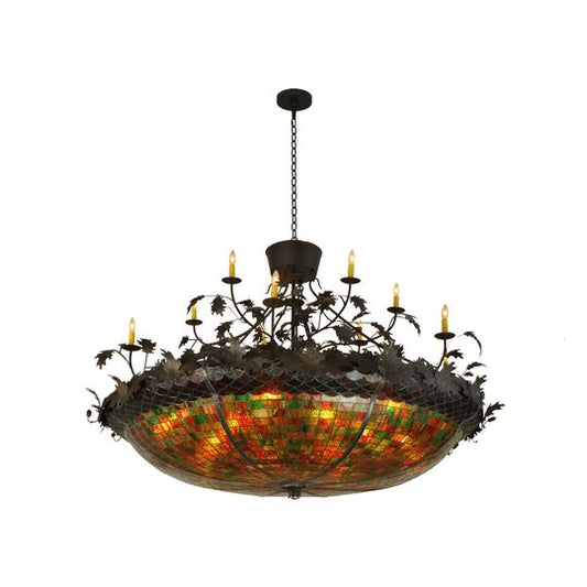 Greenbriar Oak 72 Inch 4 Light Chandelier by Meyda Lighting