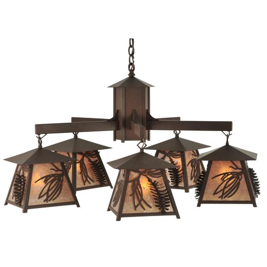 Stillwater Scotch Pine 40 Inch 5 Light Chandelier by Meyda Lighting