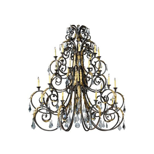 Serratina 72 Inch 32 Light Chandelier by Meyda Lighting