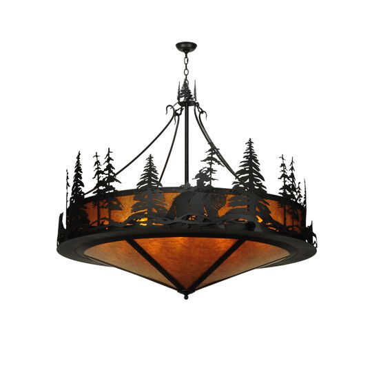 Northwoods Bear At Dusk Amber Mica 58 Inch Large Pendant by Meyda Lighting