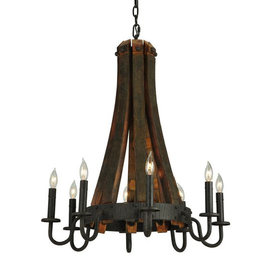 Barrel Stave 24 Inch 8 Light Chandelier by Meyda Lighting
