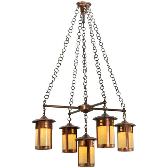 Fulton Prairie Loft 36 Inch 5 Light Chandelier by Meyda Lighting