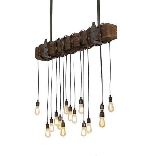 Wood Beam 48 Inch Large Pendant by Meyda Lighting