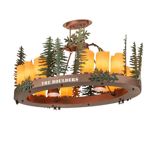 Boulders 42 Inch 8 Light Chandelier by Meyda Lighting