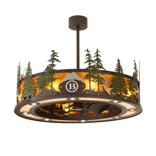Boulders 44 Inch 8 Light Chandelier by Meyda Lighting