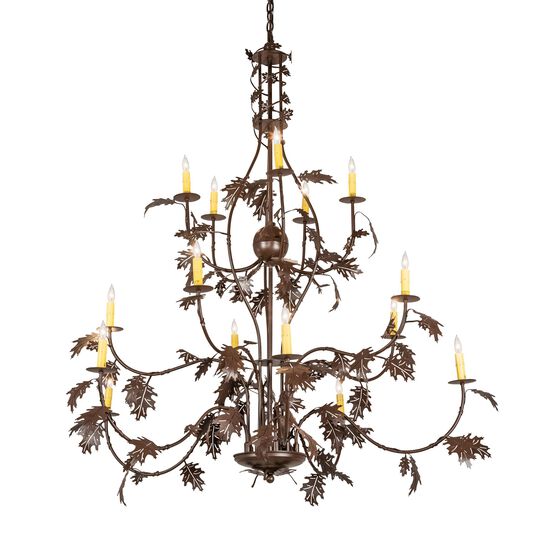 Oak Leaf 48 Inch 8 Light Chandelier by Meyda Lighting