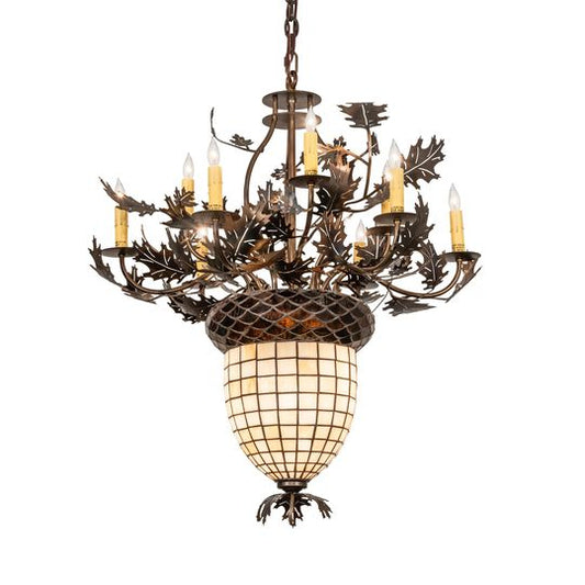 Oak Leaf &amp; Acorn 34 Inch Chandelier by Meyda Lighting