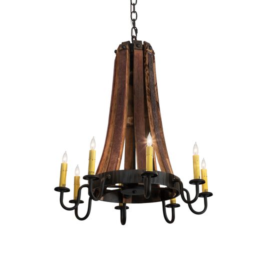 Barrel Stave 24 Inch 8 Light Chandelier by Meyda Lighting
