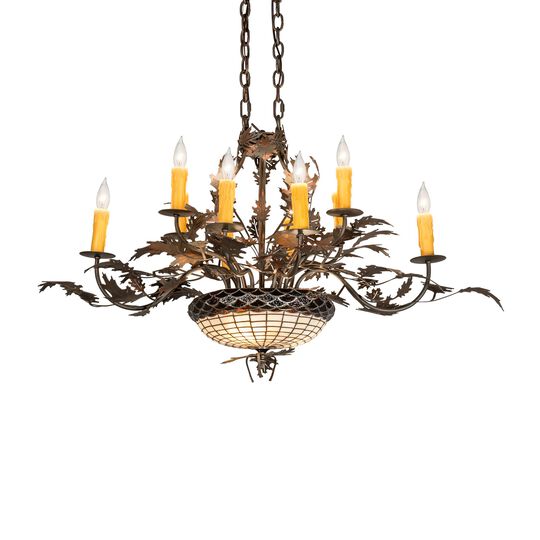Greenbriar Oak 36 Inch Mini Chandelier by Meyda Lighting