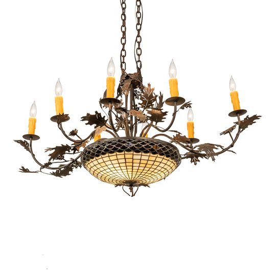 Greenbriar Oak 48 Inch 8 Light Chandelier by Meyda Lighting