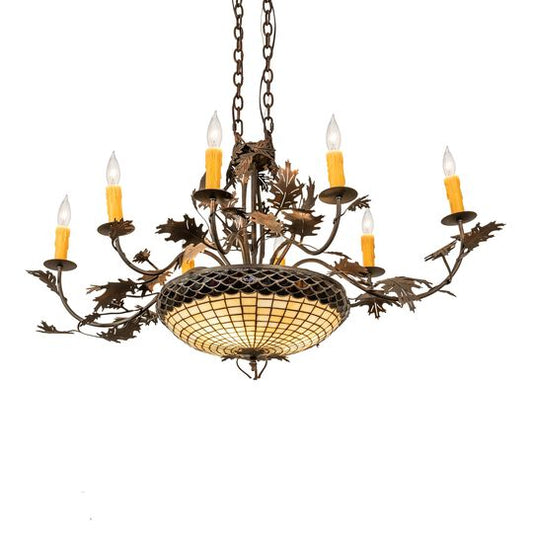 Greenbriar Oak 48 Inch 8 Light Chandelier by Meyda Lighting