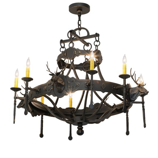 Stag 37 Inch Chandelier by Meyda Lighting