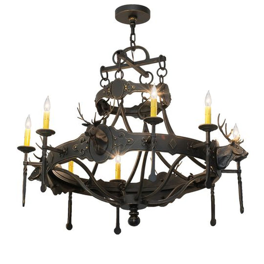 Stag 37 Inch Chandelier by Meyda Lighting