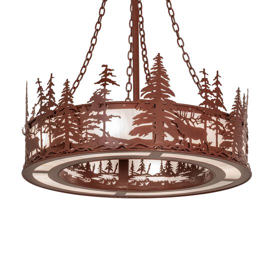 Elk At Dusk Grand Pendant Light by Meyda Lighting