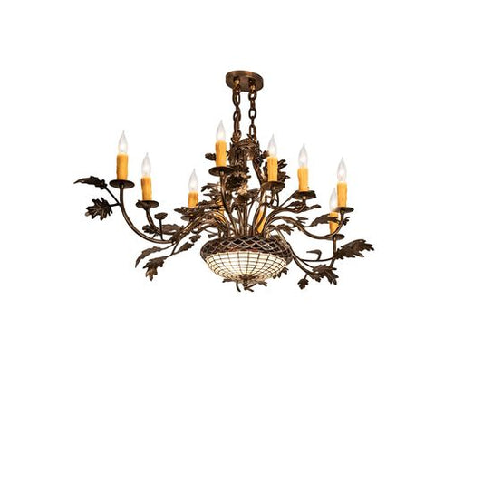 Greenbriar Oak 48 Inch 6 Light Chandelier by Meyda Lighting