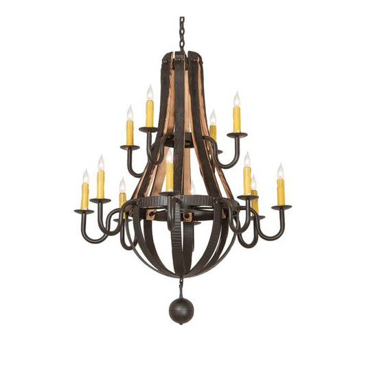 Barrel Stave 48 Inch 12 Light Chandelier by Meyda Lighting