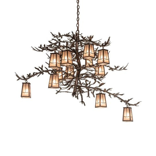 Pine Branch 52 Inch 12 Light Chandelier by Meyda Lighting