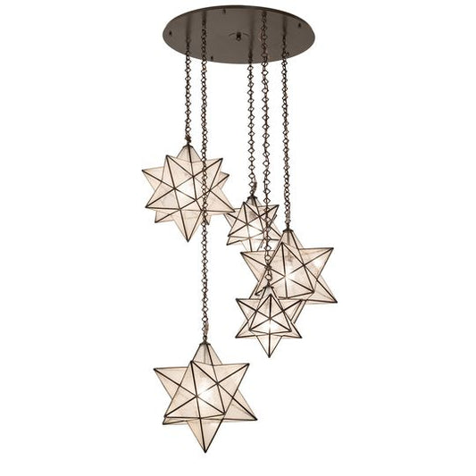 Moravian Star 37 Inch 5 Light Multi Light Pendant by Meyda Lighting