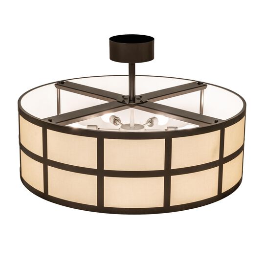 Cilindro 36 Inch 6 Light Semi Flush Mount by Meyda Lighting