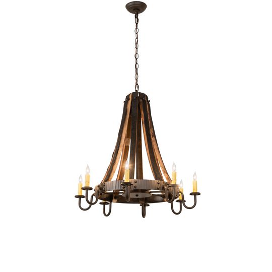 Barrel Stave 27 Inch 8 Light Chandelier by Meyda Lighting