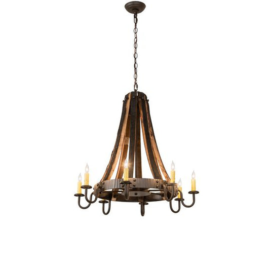 Barrel Stave 27 Inch 8 Light Chandelier by Meyda Lighting