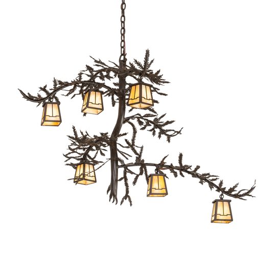 Pine Branch 45 Inch 6 Light LED Chandelier by Meyda Lighting