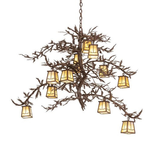 Pine Branch 48 Inch 12 Light LED Chandelier by Meyda Lighting