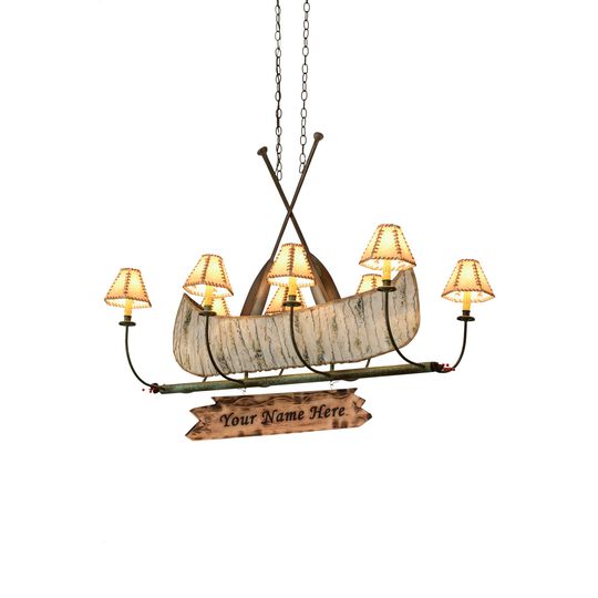 Personalized Canoe 50 Inch 8 Light Chandelier by Meyda Lighting