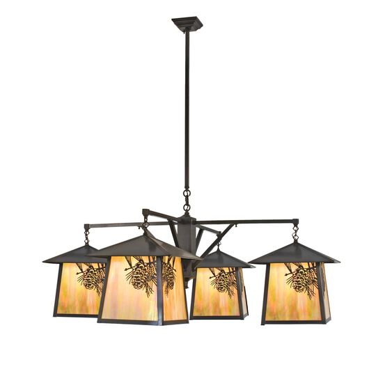 Stillwater Winter Pine 60 Inch 4 Light Chandelier by Meyda Lighting