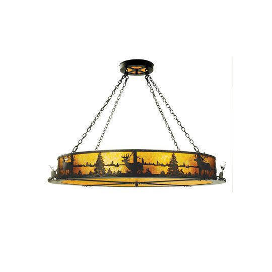 Elk At Lake 60 Inch Large Pendant by Meyda Lighting