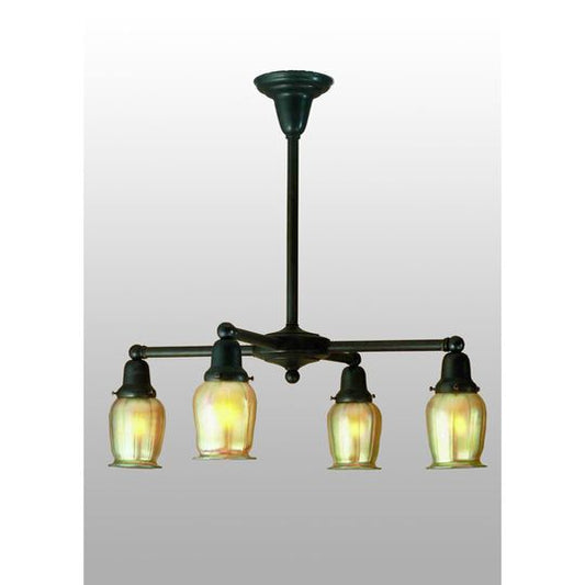 Oyster Bay Favrile 27 Inch 4 Light Chandelier by Meyda Lighting